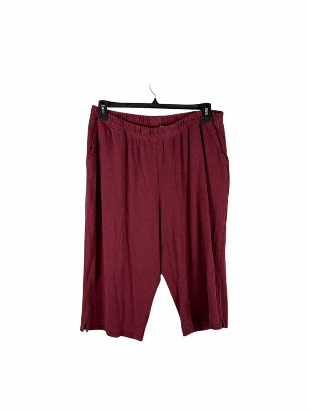 Woman Within Burgundy Knit Pull On Capri Pants 1X Petite